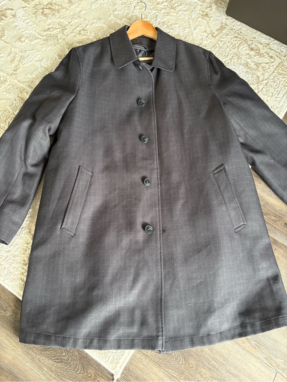 London Fog Manhattan Men’s Car Coat Jacket Black L Regular